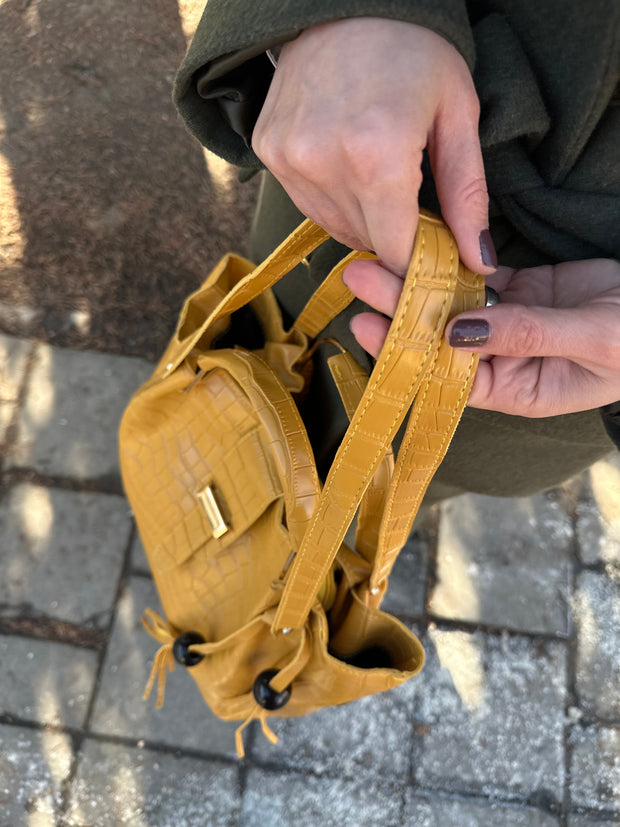 Hölgyek táskáinak szett krokodil Ilona 3 -ban 1 sárga