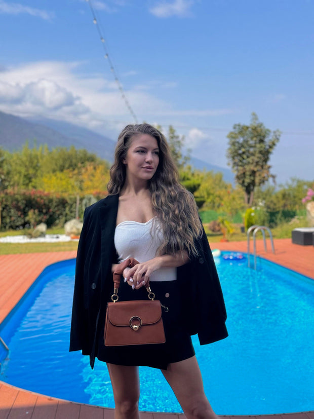 Állítsa be Natalia - barna táska és pénztárca