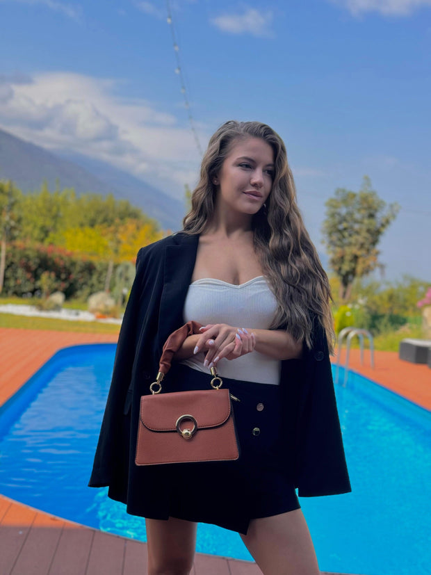 Állítsa be Natalia - barna táska és pénztárca