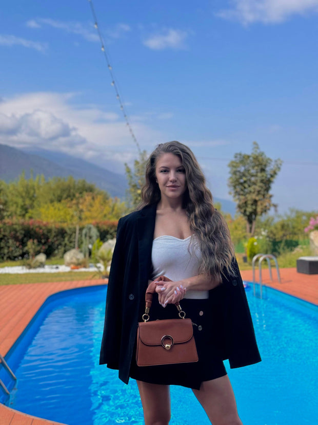 Állítsa be Natalia - barna táska és pénztárca